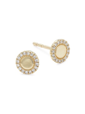 14K Yellow Gold & 0.1 TCW Diamond Stud Earrings