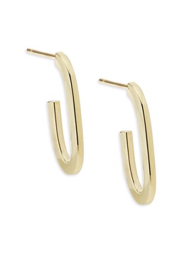 14K Yellow Gold Half Hoop Earrings