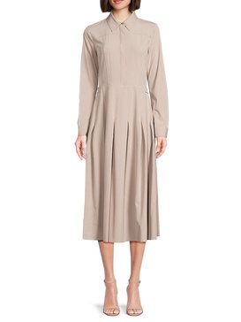 Point Collar Midi Dress