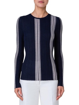 Striped Wool & Silk-Blend Sweater