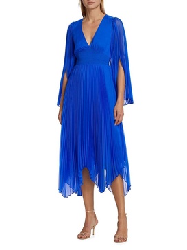 Sion Pleated Asymmetric Midi Dress
