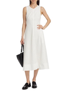 Juno Broderie Anglaise Cotton Midi Dress