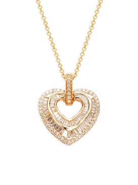 14K Yellow Gold & 0.58 TCW Diamond Heart Pendant Necklace