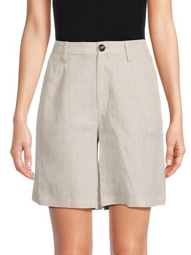 100% Linen Wide-Leg Dress Shorts