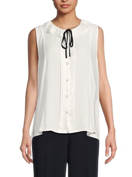 Pintuck Sleeveless Blouse