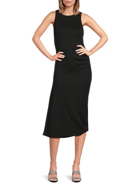 Side-Drank Pima Cotton Tank Midi-Dress