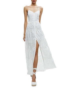 Shantella Embroidered Cotton Voile Maxi Dress