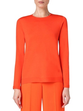 Fine Gauge Cashmere-Silk Sweater