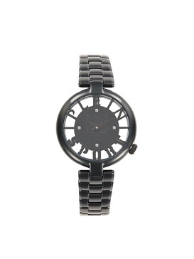Tiger Luxe IP Black Stainless Steel Bracelet Watch/36MM
