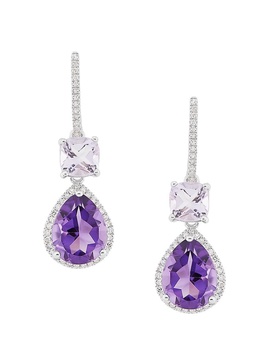 Sterling Silver & Multi-Stone Drop Earrings