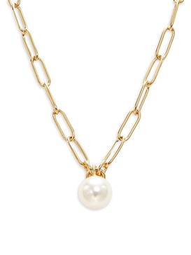 Bianca 18K Goldplated & Faux Pearl Paperclip Necklace