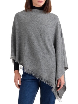 Frayed Cashmere Poncho