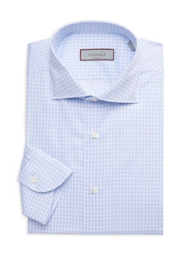 Micro Plaid Cotton Dress Shirt