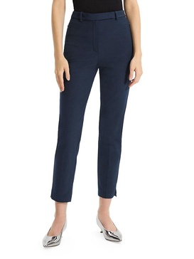 High-Ride Cotton-Blend Tapered Pants