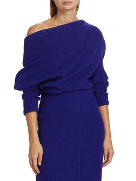 Asymmetric Wool-Blend Blouse