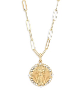 14K Yellow Goldplated Sterling Silver & 0.1 TCW Diamond Jesus Pendant Necklace