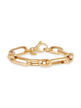 14K Yellow Goldplated Sterling Silver Oval Link Bracelet