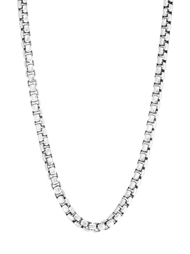 Sterling Silver Round Box Chain Necklace