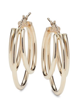 14K Yellow Gold Ring Hoop Earrings