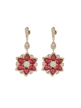 Luxe Goldtone & Cubic Zirconia Starburst Dangle Earrings