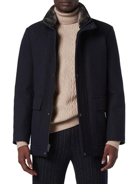 Brooks Faux Fur Collar Car Coat