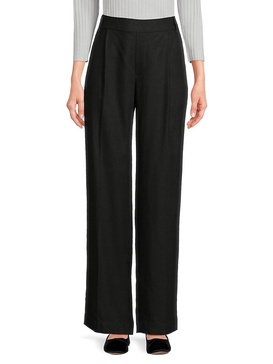 Solid Straight-Leg Pants
