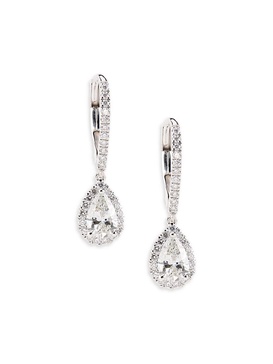 14K White Gold & 1.3 TCW Lab Grown Diamond Drop Earrings
