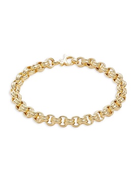 14K Yellow Gold Double Rolo Chain Bracelet