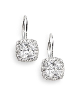 Crystal Pavé Cushion Drop Earrings