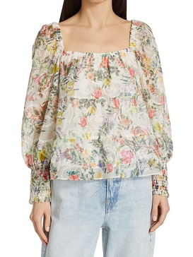 Rowa Floral Eyelet Top