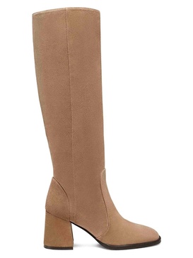 Nola 75MM Block Heel Suede Knee High Boots