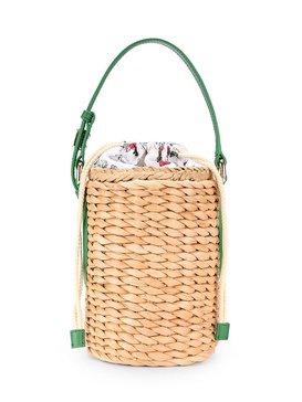 Weave Drawstring Bucket Bag