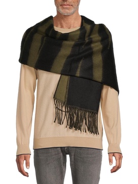 Striped Wool Blend Scarf