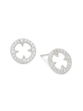 ​Heart & Soul Sterling Silver & Cubic Zirconia Clover-Disc Stud Earrings