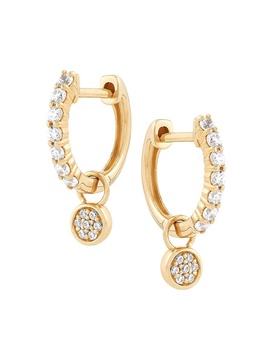 14K Yellow Gold & 0.25 TCW Diamond Huggie Earrings