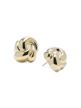 14K Yellow Gold Flower Stud Earrings