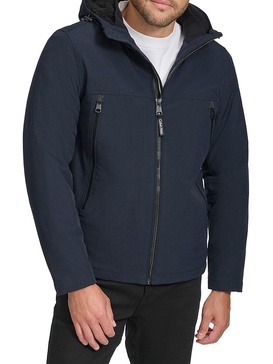 Faux Fur Lined Hooded Zip Up Jacket