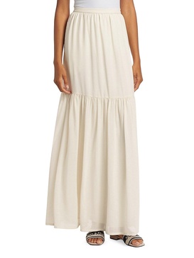 Cafila Tiered Wool Maxi Skirt