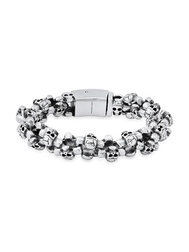 Stainless Steel Skull Link Bracelet