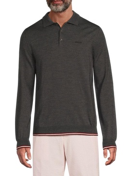 Logo Merino Wool Sweater Polo