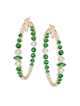 Leah 18K Goldplated & Cubic Zirconia Statement Hoop Earrings