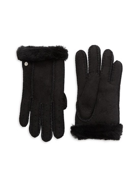 Perforated Shearling Gloves