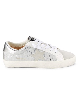 Croco-Embossed Superstar Leather Sneakers