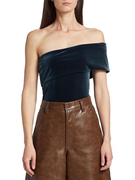 Bree Velvet Asymmetric Bodysuit