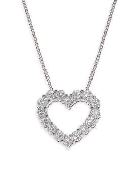 14K White Gold & 3 TCW Lab Grown Diamond Necklace