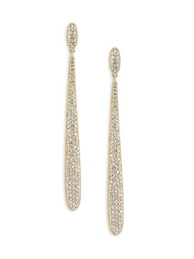 Goldtone & Cubic Zirconia Drop Earrings