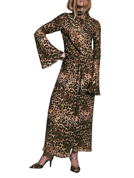 Elegancia Gitana Leopard Maxi Dress