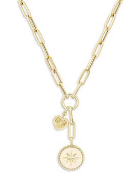 14K Yellow Gold & 0.1 TCW Diamond Lariat Necklace