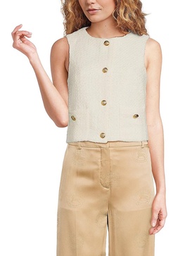 Felicia Tweed Short Length Button Vest