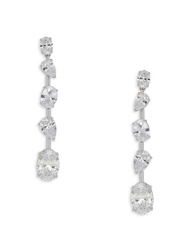 Chloe Rhodium Plated & Cubic Zirconia Drop Earrings